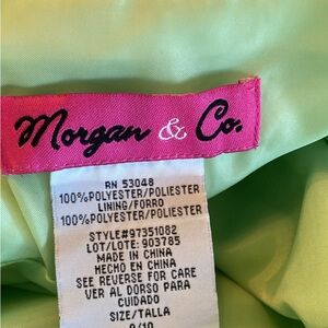 Mint green dress from David’s Bridle . Brand Morgan &Company